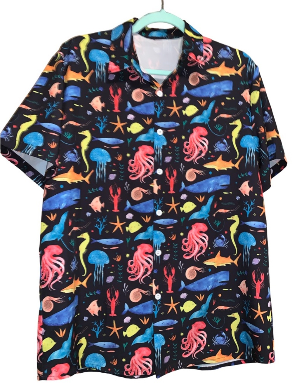 Wonders Of The Sea Octopus Jellyfish Men’s Shirt Size Medium